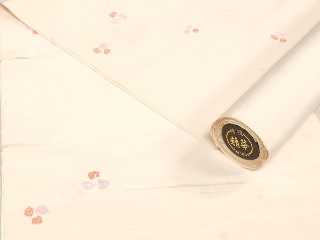平和屋着物▼長襦袢 反物 着尺 扇花丸文 逸品 未使用 DABH3798zy