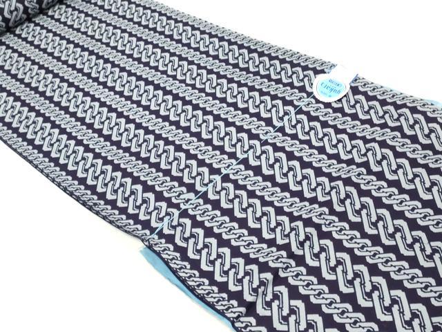 平和屋着物*夏物 男性 浴衣 反物 着尺 注染 幾何学間道 キングサイズ 綿 逸品 未使用 DABH3812zy