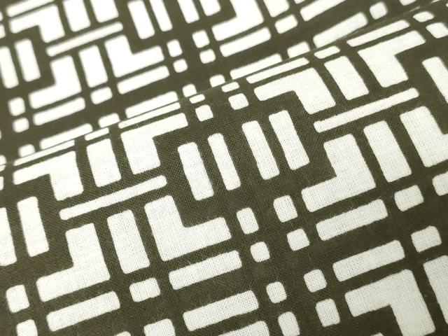平和屋着物*夏物 浴衣 反物 着尺 注染 幾何学文 綿 逸品 未使用 DABH3819zy
