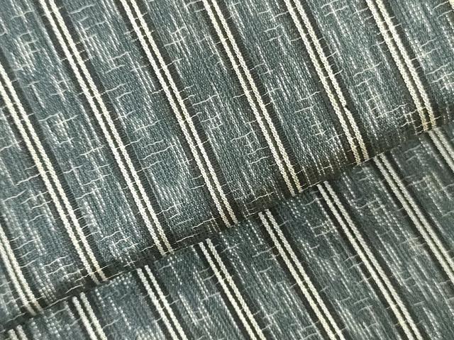 平和屋着物*夏物 お召 反物 着尺 間道 逸品 未使用 DABH3848zy
