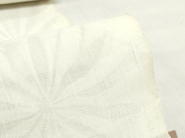 平和屋着物*夏物 小千谷麻長襦袢 反物 着尺 草花文紗 生成り色 未使用 DABH3851zy