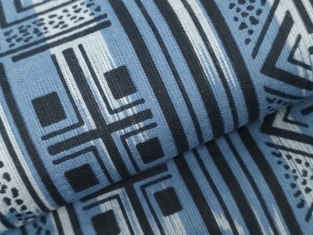 平和屋着物*夏物 男性 浴衣 反物 着尺 幾何学文 キングサイズ 綿 逸品 未使用 DABH3867zy