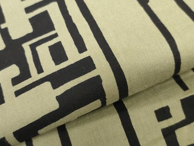 平和屋着物*夏物 世界的ファッションデザイナー 山本寛斎 kansaiブランド 男性 浴衣 反物 着尺 注染 幾何学文 綿 逸品 未使用 DABH3869zy