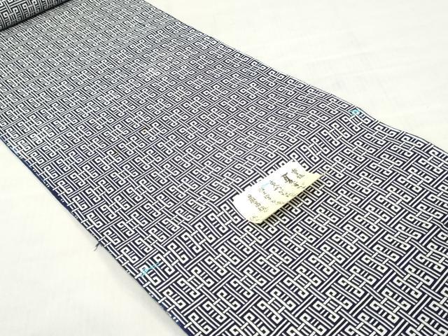 平和屋着物*夏物 浴衣 反物 着尺 注染 幾何学文 綿 逸品 未使用 DABH3878zy