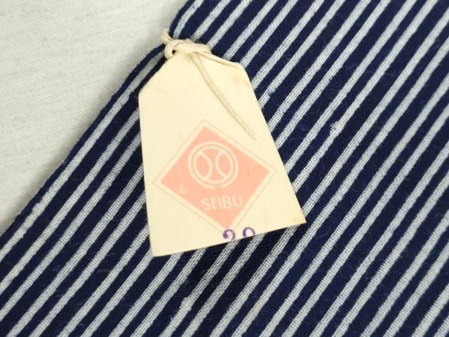 平和屋着物*夏物 浴衣 反物 着尺 注染 縞 西武百貨店扱い 綿 逸品 未使用 DABH3882zy