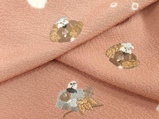 平和屋着物▼付下げ 反物 着尺 刺繍 絞り 人物文 逸品 未使用 DABH3897zy
