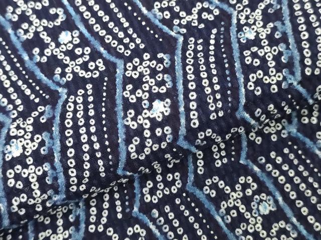 平和屋着物*夏物 浴衣 反物 着尺 リップル生地 抽象文様 西武百貨店扱い 綿 逸品 未使用 DABH3944zy