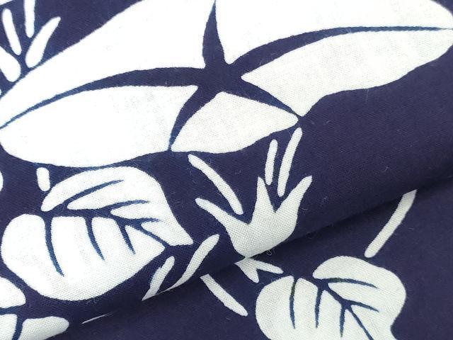 平和屋着物*夏物 竺仙鑑製 浴衣 反物 着尺 注染 朝顔 証紙付き 綿 逸品 未使用 DABH3946zy