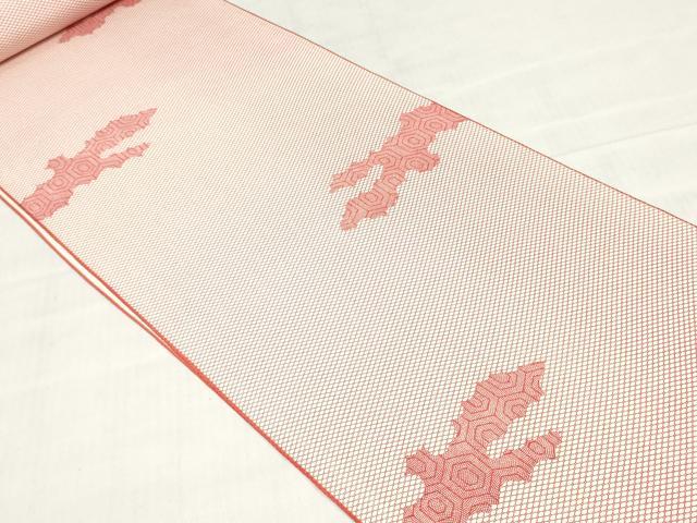平和屋着物▼小紋 反物 着尺 雲取り亀甲文 逸品 未使用 DABH3966zy