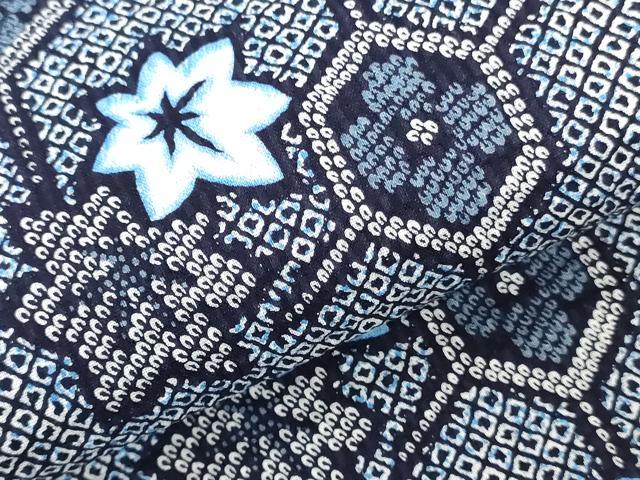 平和屋着物*夏物 浴衣 反物 着尺 リップル生地 清元しぼり 亀甲草花文 綿 逸品 未使用 DABH3976zy