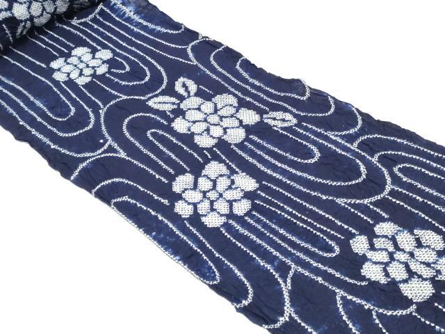 平和屋着物*夏物 有松鳴海絞 浴衣 反物 着尺 舞花文 湯のし前 綿 逸品 未使用 DABH3980zy