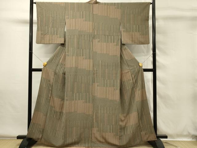 平和屋着物■上質な小紋 間道 正絹 逸品 DABH4001qp