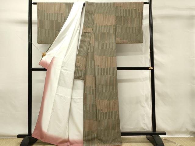 平和屋着物■上質な小紋 間道 正絹 逸品 DABH4001qp