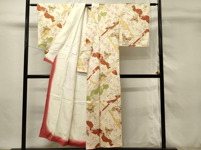 平和屋着物■上質な小紋 舞蝶枝梅文 金彩 正絹 逸品 DABH4015qp