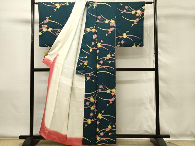 平和屋着物■上質な小紋 芝梅文 正絹 逸品 DABH4021qp