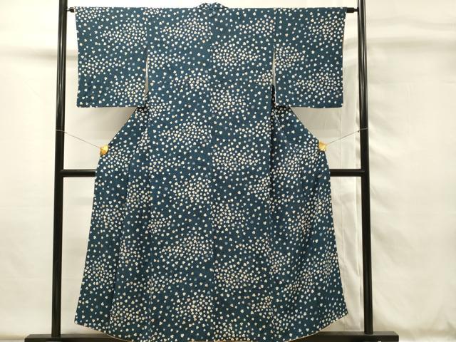 平和屋着物■上質な小紋 クローバー 正絹 逸品 DABH4022qp