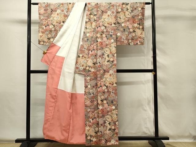 平和屋着物■上質な小紋 花蝶文 金彩 正絹 逸品 DABH4031qp