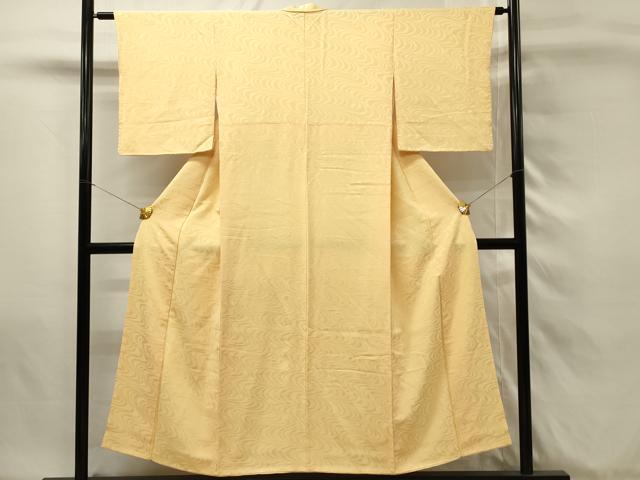 平和屋着物■上質な色無地 流水地紋 萱草色 正絹 逸品 DABH4037qp