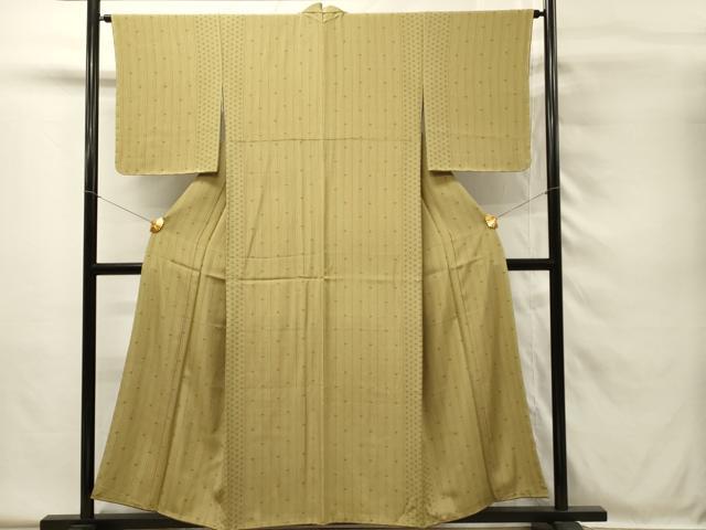 平和屋着物■上質な小紋 麻の葉間道 正絹 逸品 未使用 DABH4059qp