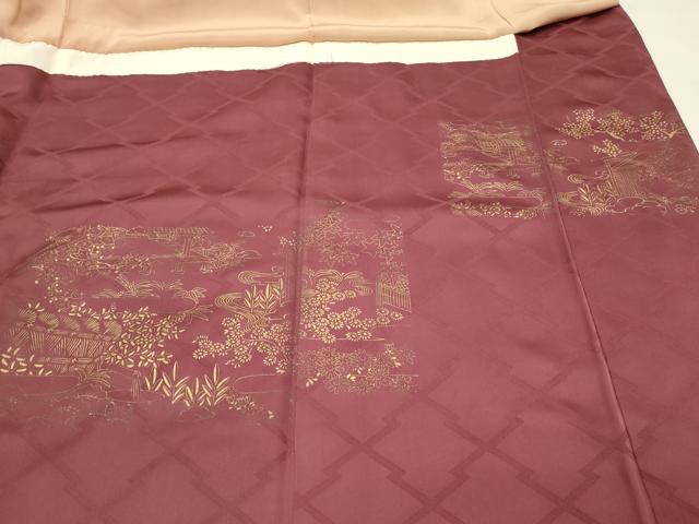 平和屋着物■豪華色留袖 駒刺繍 竹並べ 風景楓文 金彩 正絹 逸品 DABH4072qp