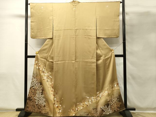 平和屋着物■豪華色留袖 駒刺繍 花松文 暈し染め 金銀彩 正絹 逸品 DABH4103qp