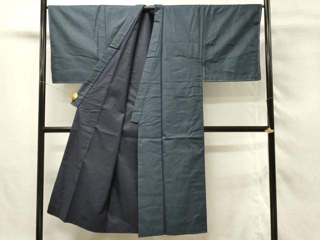 平和屋着物■男性 紬 アンサンブル 長羽織 100亀甲 正絹 逸品 DABH4106qp