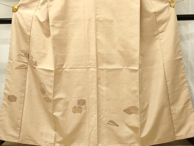 平和屋着物■京の名門・菱屋六右ェ門 紬 色留袖 陶器花文 楽器 正絹 逸品 DABH4109qp