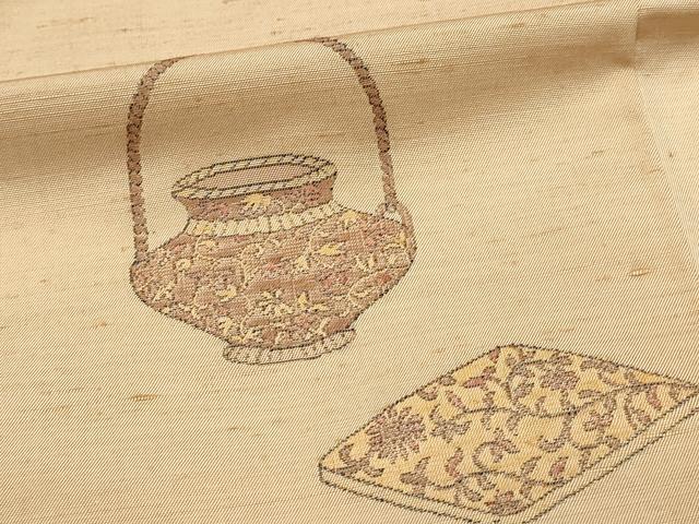平和屋着物■京の名門・菱屋六右ェ門 紬 色留袖 陶器花文 楽器 正絹 逸品 DABH4109qp