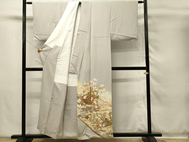 平和屋着物■豪華色留袖 駒刺繍 流水風景花文 暈し染め 金彩 正絹 逸品 DABH4123qp