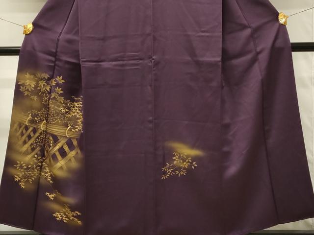 平和屋着物■訪問着 風景草葉文 暈し染め 金彩 正絹 逸品 DABH4124qp