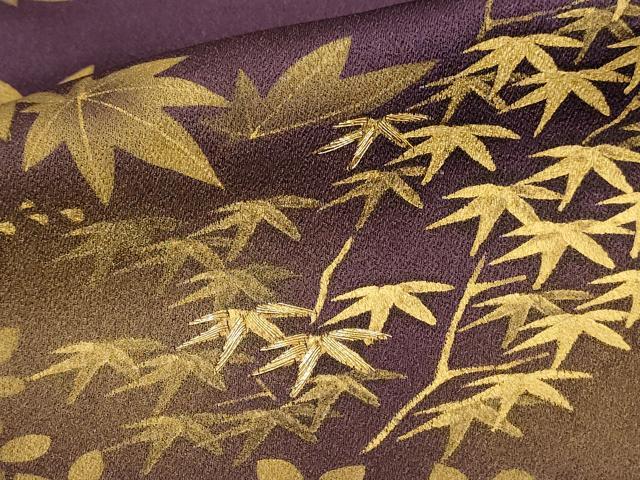平和屋着物■訪問着 風景草葉文 暈し染め 金彩 正絹 逸品 DABH4124qp