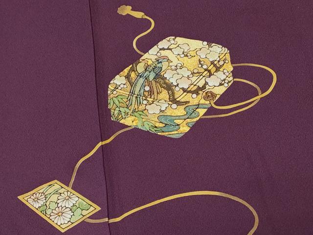 平和屋着物■日本画家 堀信 訪問着 花鳥文箱文 暈し染め 金彩 正絹 逸品 DABH4130qp