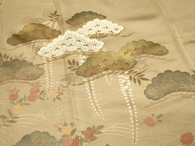 平和屋着物■豪華色留袖 駒刺繍 枝垂れ藤松文 金彩 ますいわ屋扱い 正絹 逸品 DABH4140qp