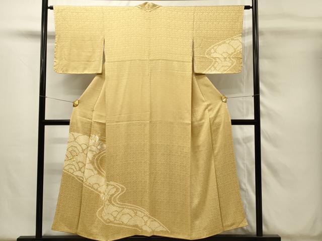 平和屋着物■訪問着 絞り 刺繍 鴛鴦花文 正絹 逸品 未使用 DABH4143qp