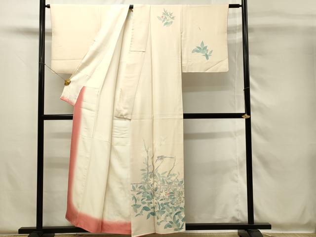 平和屋着物■訪問着 刺繍 花鳥文 金糸 正絹 逸品 DABH4145qp