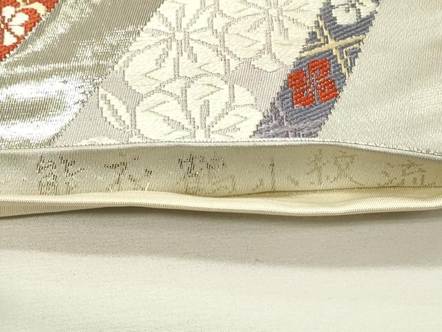 平和屋着物◎六通柄袋帯 唐織 能衣鶴小紋流 プラチナ箔 正絹 逸品 DABH4166qp