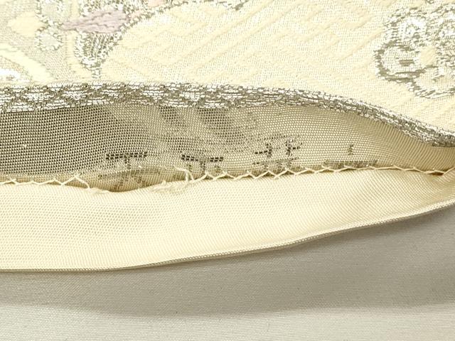 平和屋着物◎六通柄袋帯 唐織 天平華紋 二重織 プラチナ箔 正絹 逸品 DABH4175qp
