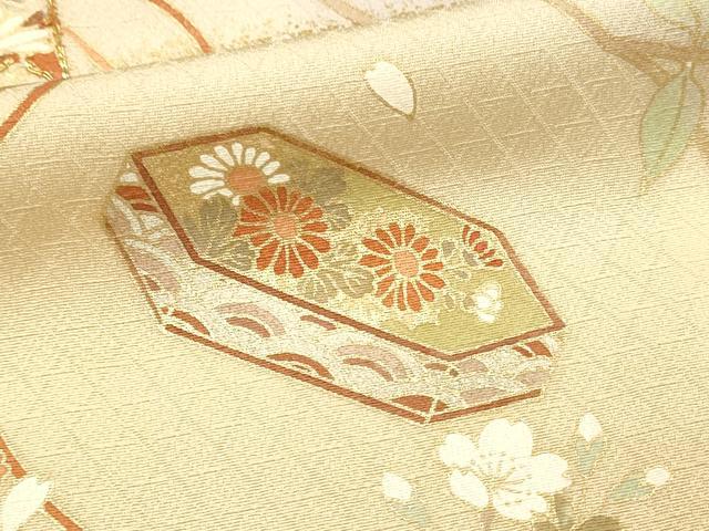 平和屋着物■訪問着 駒刺繍 貝桶花文 暈し染め 金彩 やまと誂製 正絹 逸品 DABH4200qp