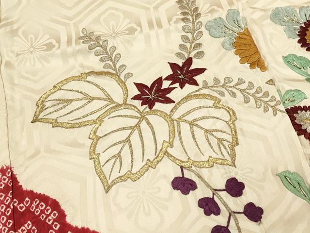 平和屋着物■豪華振袖 絞り 刺繍 雲取り草花文 金銀糸 正絹 逸品 DABH4211qp