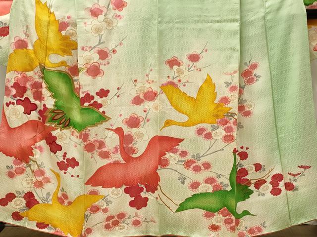 平和屋着物■豪華振袖 駒刺繍 飛鶴枝梅文 暈し染め 金彩 正絹 逸品 DABH4214qp