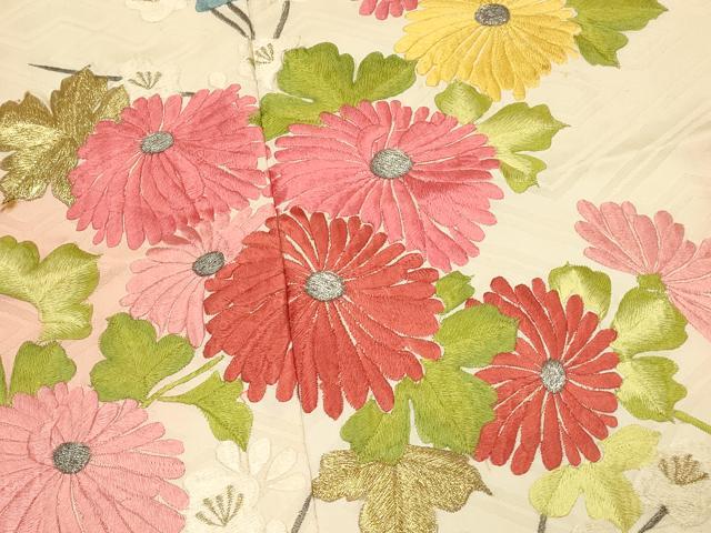 平和屋着物■豪華振袖 総刺繍 草花文 枝梅 暈し染め 金銀糸 正絹 逸品 DABH4223qp