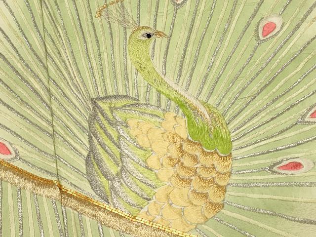 平和屋着物■豪華振袖 総刺繍 駒刺繍 孔雀文 暈し染め 金銀糸 正絹 逸品 DABH4232qp