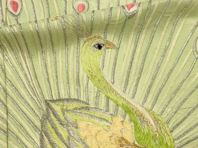 平和屋着物■豪華振袖 総刺繍 駒刺繍 孔雀文 暈し染め 金銀糸 正絹 逸品 DABH4232qp