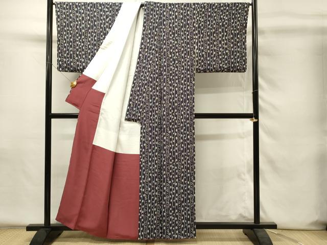 平和屋着物■上質な小紋 抽象花間道 正絹 逸品 DABH4251qp