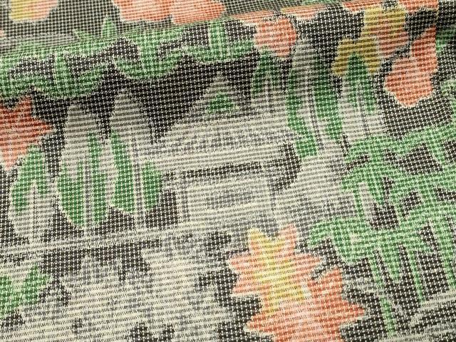 平和屋着物■上質な紬 9マルキ 風景花文 正絹 逸品 DABH4271qp