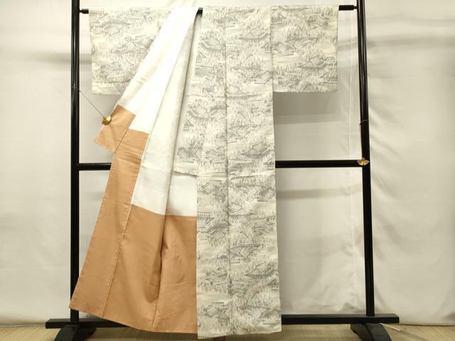 平和屋着物■上質な紬 風景樹林文 正絹 逸品 DABH4272qp