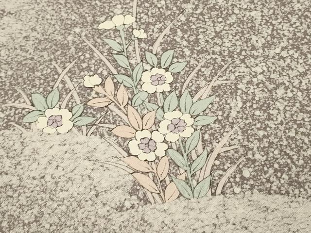 平和屋着物■訪問着 雲取り花文 たたき染め 正絹 逸品 DABH4284qp