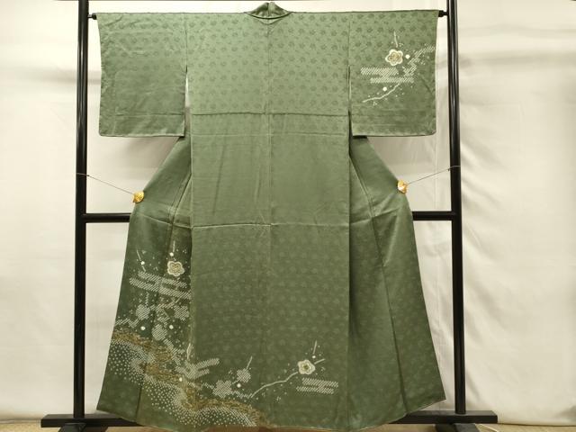 平和屋着物■訪問着 絞り 刺繍 舞花文 金糸 正絹 逸品 DABH4298qp