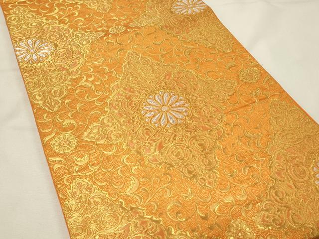 平和屋着物◎西陣 服部織物謹製 六通柄袋帯 オリエント更紗 金銀糸 正絹 逸品 DABH4342qp