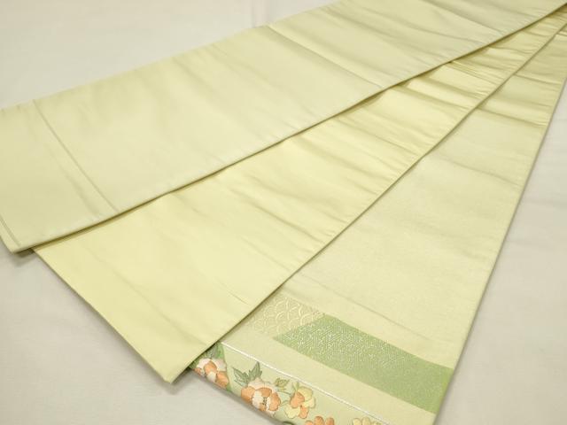 平和屋着物◎太鼓柄袋帯 駒刺繍 短冊花文 金糸 銀彩 正絹 逸品 DABH4363qp